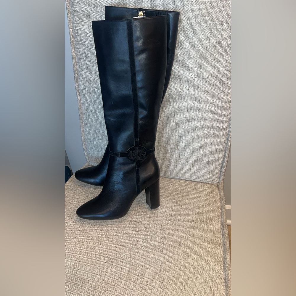 Lauren Ralph Lauren Marion burnished leather boot - Picture 4 of 7